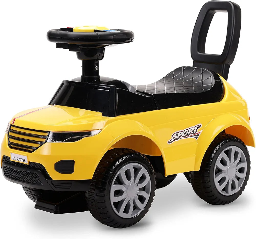 LuvLap Starlight Ride on & Car for Kids with Music & Horn Steering, Push Car for Baby with Backrest, Safety Guard, Under Seat Storage & Big Wheels, Ride on for Kids 1 to 3 Years Upto 25 Kgs (Yellow)